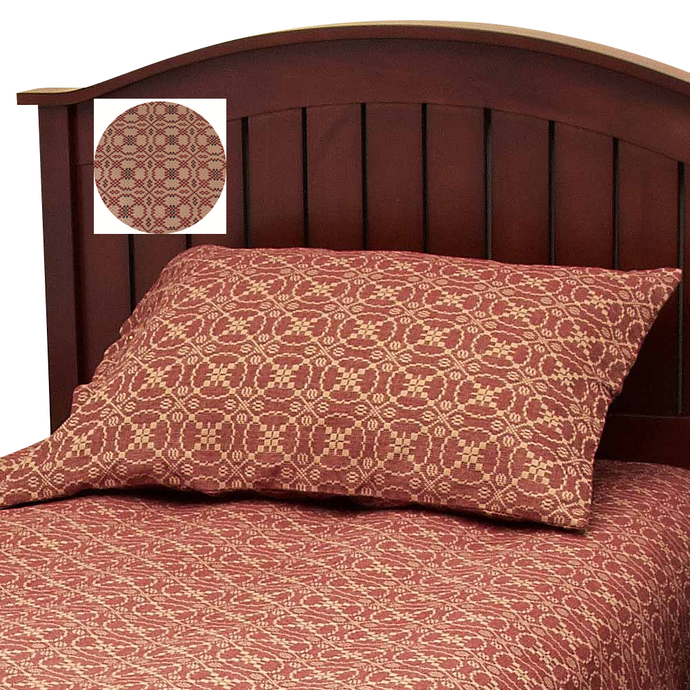 Barn Red Tan Kendall Jacquard Pillow Sham PS280017