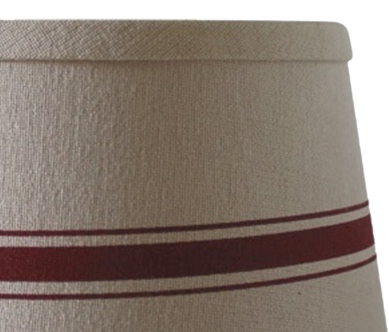 Grain Sack Stripe Oat - Barn Red Lampshade 0D164017