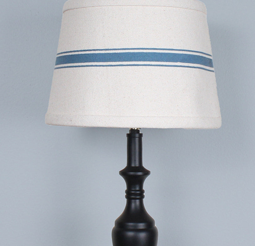 Grain Sack Stripe Cream - Colonial Blue Lampshade 0D165014