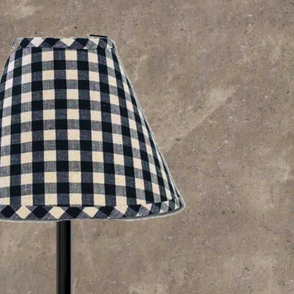 Black-Nutmeg Heritage House Check Black 10" Lampshade - Interiors by Elizabeth