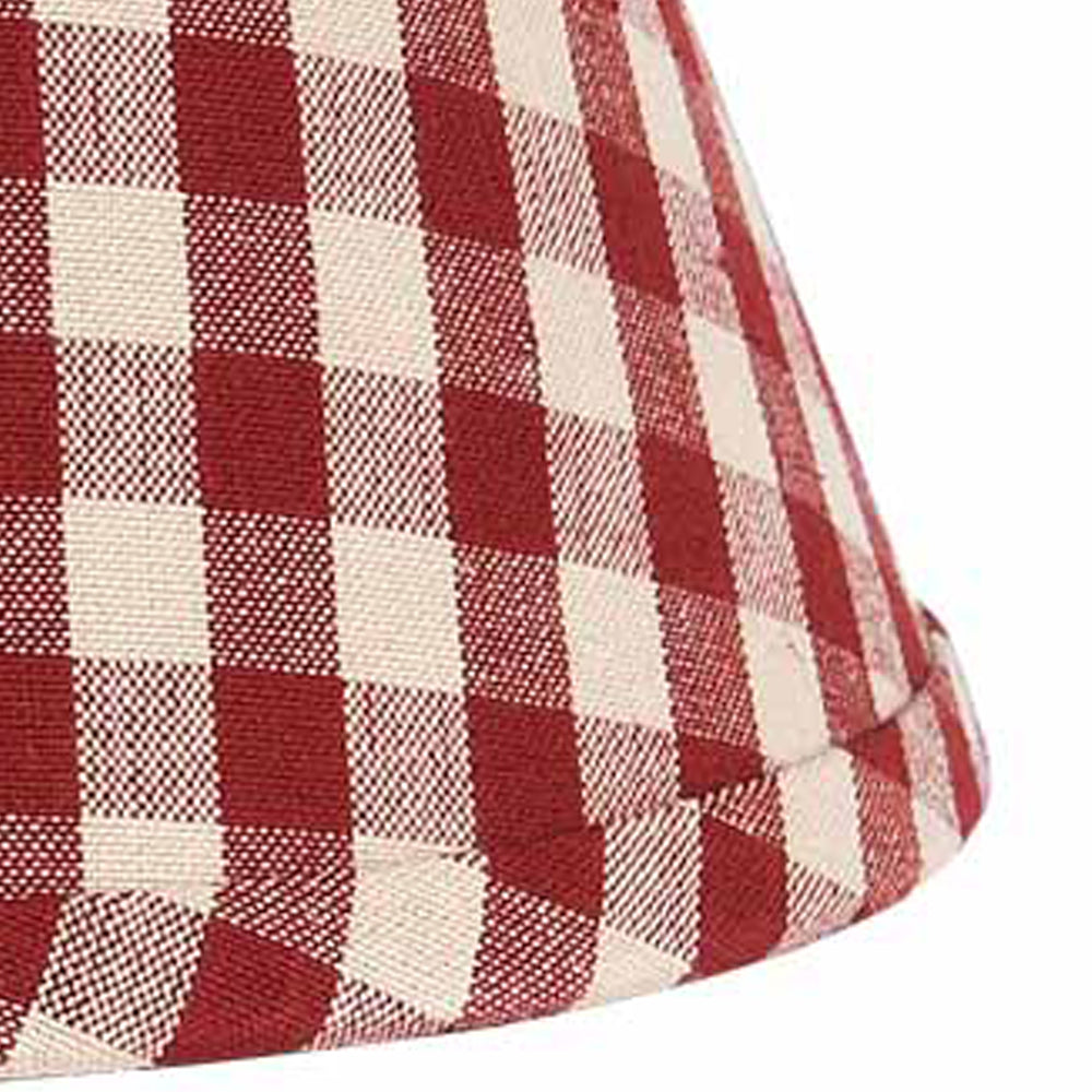 Barn Red Nutmeg Heritage House Check Barn Red 10" Lampshade - Interiors by Elizabeth