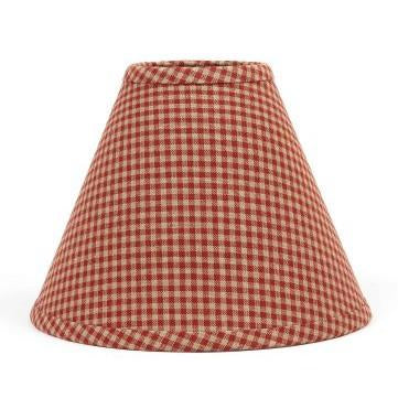 Barn Red-Oat Newbury Gingham 10" Lampshade - Interiors by Elizabeth