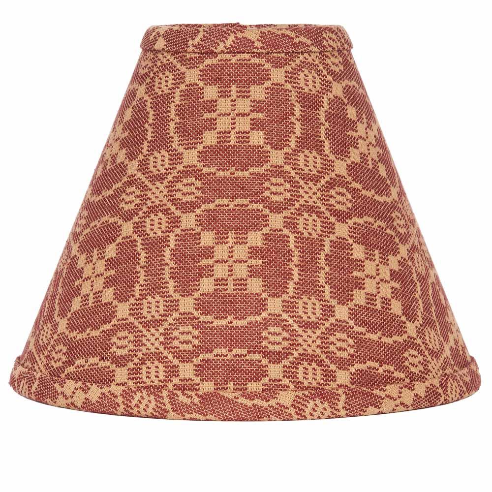 Barn Red-Tan Marshfield Jacquard 12" Lampshade - Interiors by Elizabeth