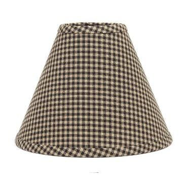 Black - Oat Newbury Gingham 12" Lampshade - Interiors by Elizabeth