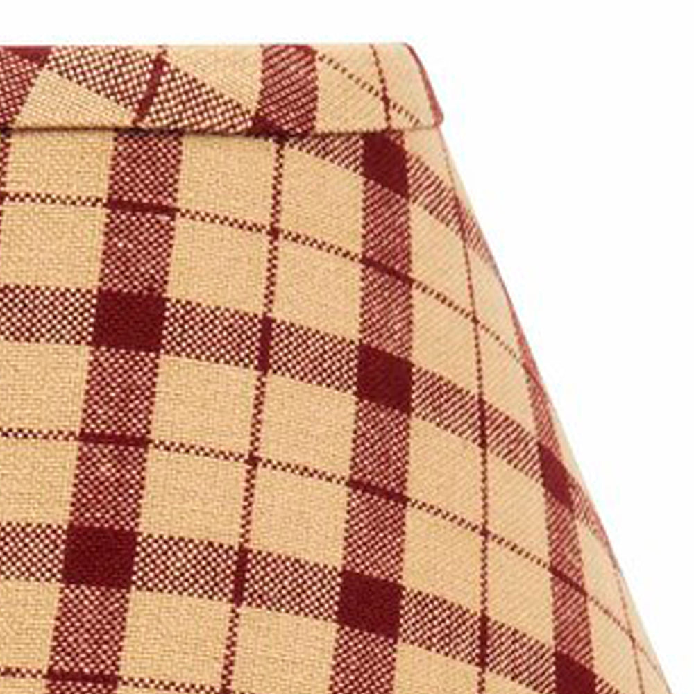 Barn Red Nutmeg Salem Check Barn Red 14" Lampshade - Interiors by Elizabeth