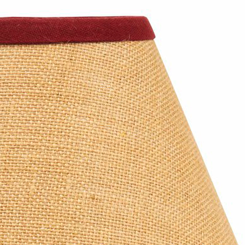 Barn Red Wheat Burlap Stripe 14" Lampshade - Interiors by Elizabeth