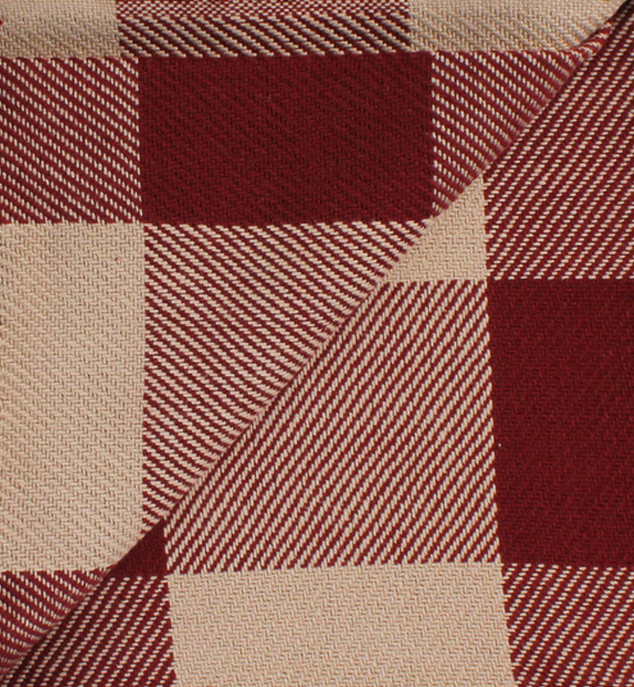 Heritage House Check Barn Red Barn Red - Nutmeg Afghan AF100017