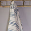 Colonial Blue Cream Grain Sack Stripe Afghan AF165014