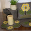 Yellow Flower Gray Candle Mat CMGP1013