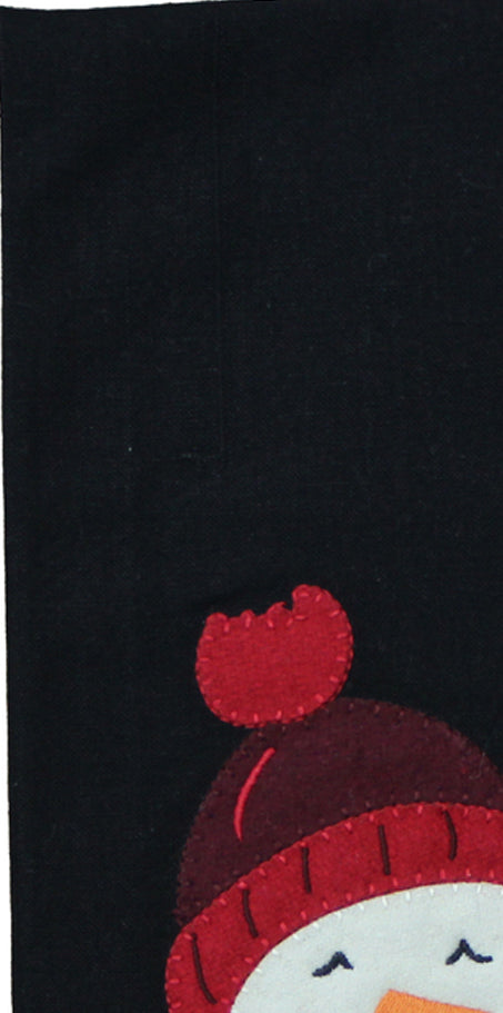 Snowman   Black towel ET084010