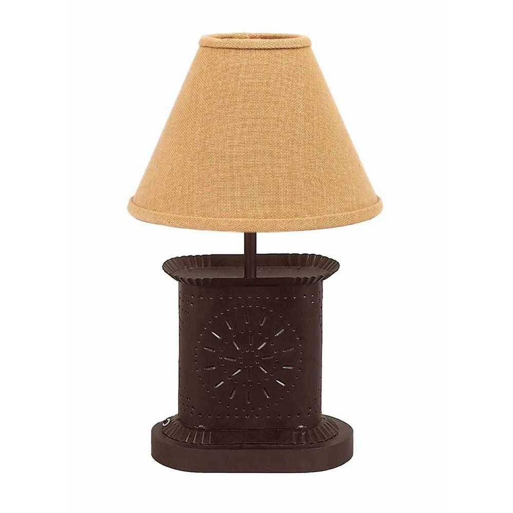 Black Stars Punched Tin Accent Lamp - Interiors by Elizabeth