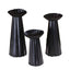 Pillar Set of 3 conical shape 6 In,8 In, 10 In - black  MTRE0004