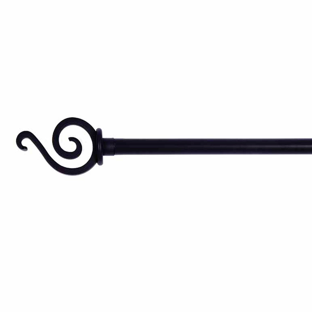 Black Scroll Curtain Rod Large Metal - Interiors by Elizabeth