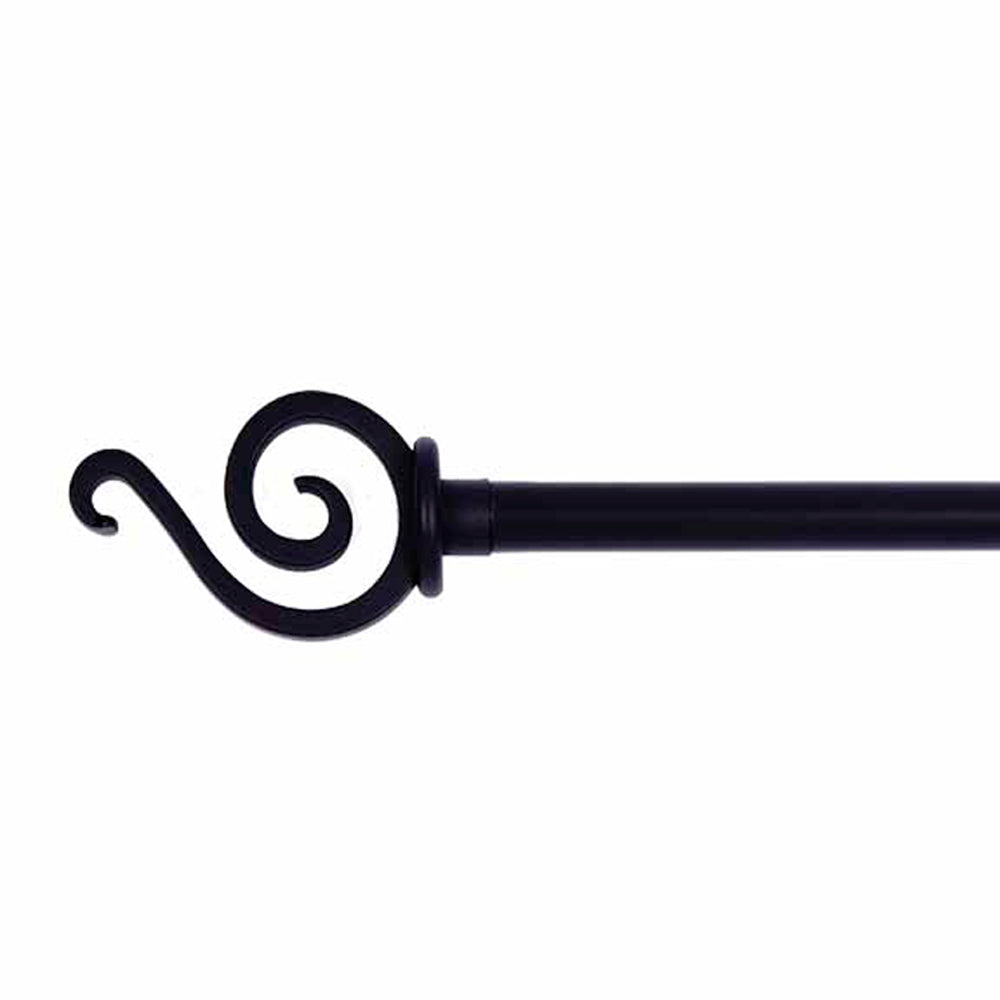 Black Scroll Curtain Rod Large Metal - Interiors by Elizabeth