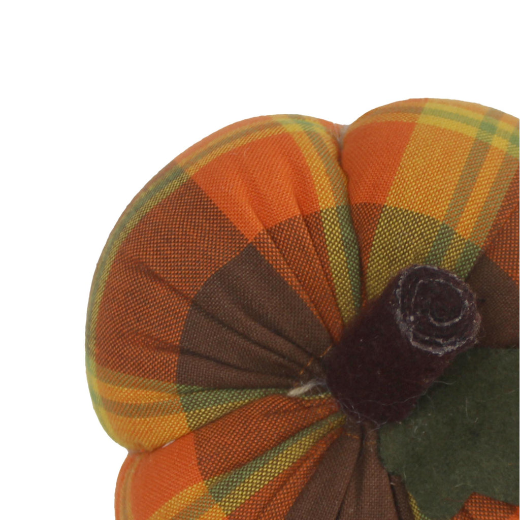 F Autumn Plaid Pumpkin 6 Inx4 In ON336022