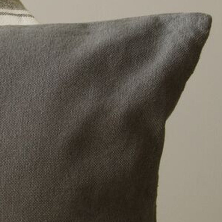 Grain Sack Stripe Cream Pewter Pillow Cover PC165065