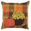 F Autumn Plaid Mums Pillow 14 In PL336020