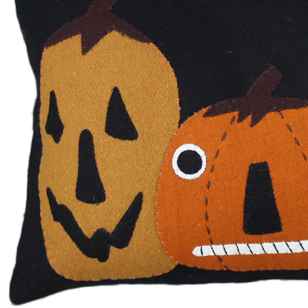 Jack-o-lanterns Felt Pillow 14 Inch x 14  Inch PL840006