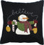 Snowman Believe Black Pillow PLGP0425