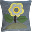 Yellow Flower Gray Pillow  - Interiors by Elizabeth