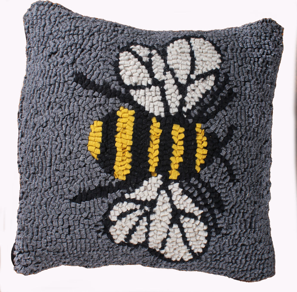 Bee Gray Pillow  - Interiors by Elizabeth