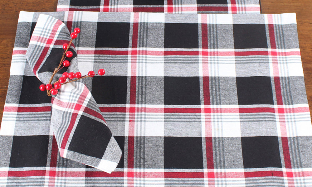 Winter Plaid Black, Red, Cream Placemat PM044019