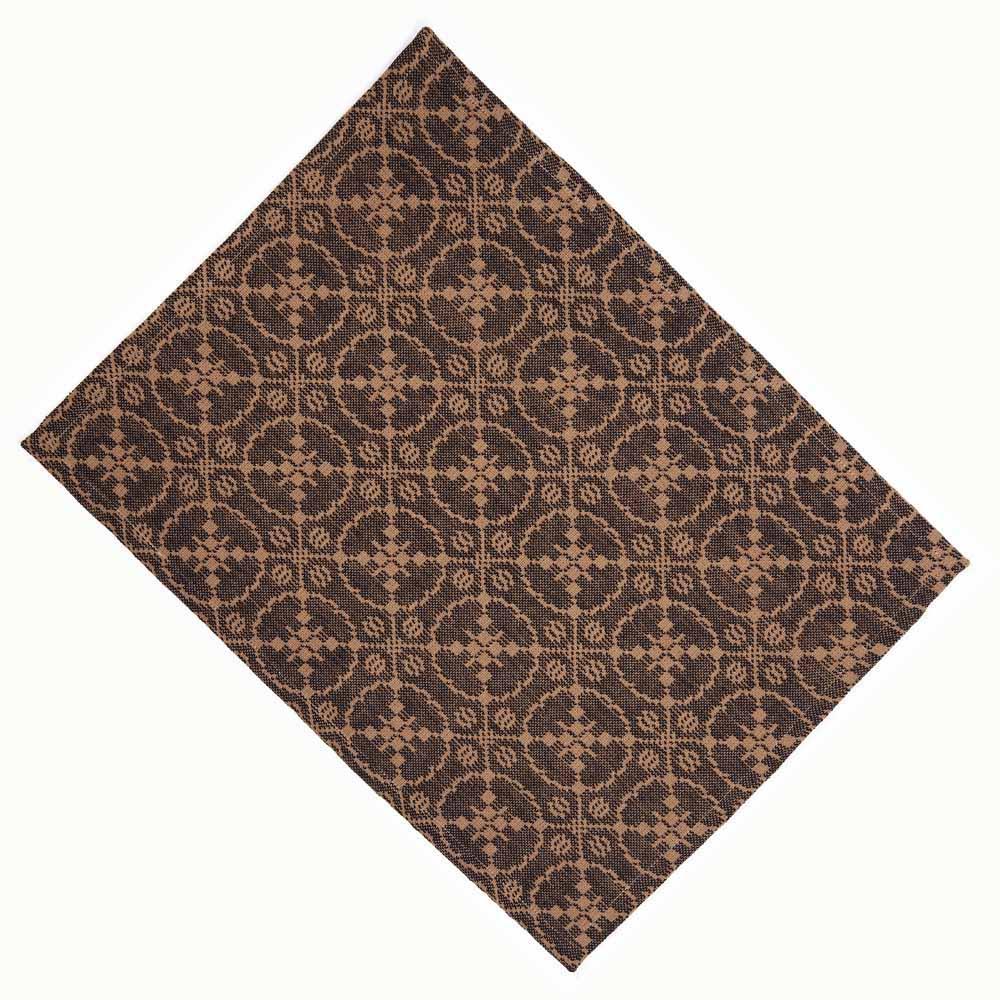 Black-Tan Marshfield Jacquard Placemat - Set of Six - Interiors by Elizabeth