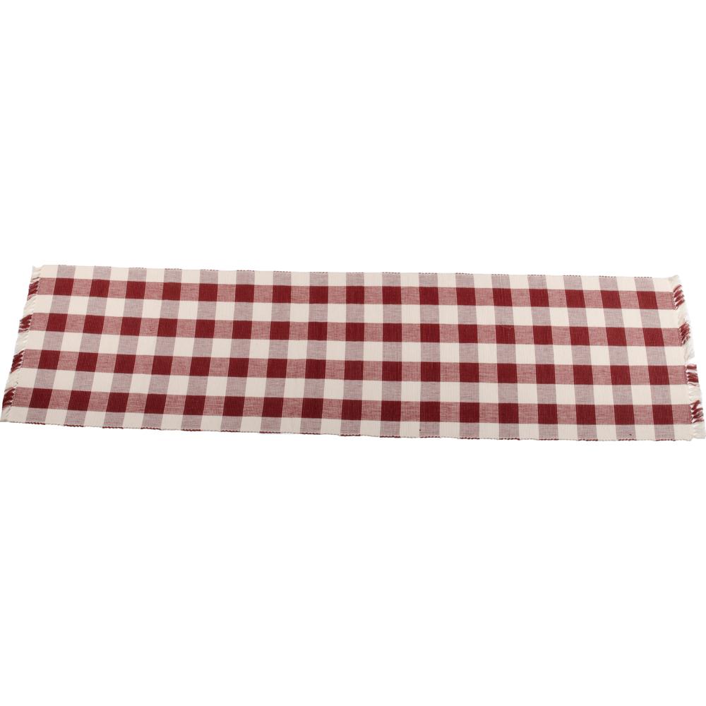 Buffalo Check 45" Table Runner Barn Red - Buttermilk - Interiors by Elizabeth