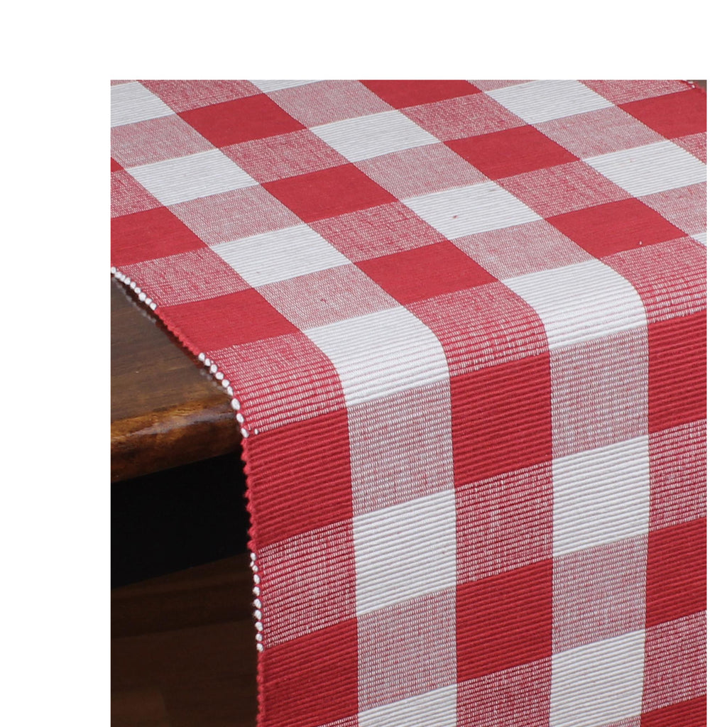 Buffalo Check Crimson Red Table Runner 14x45 T4510019