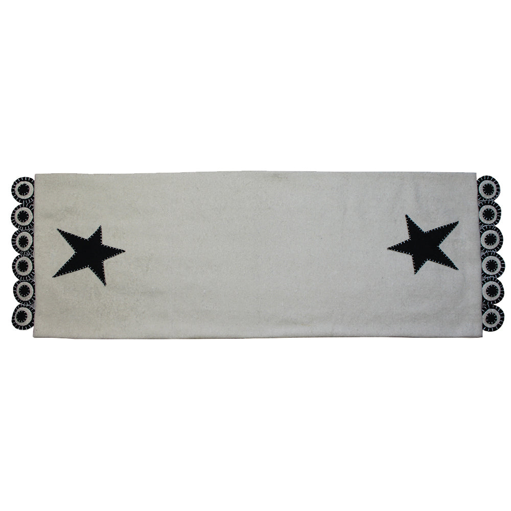 Cream & Black Star Table Runner - Interiors by Elizabeth