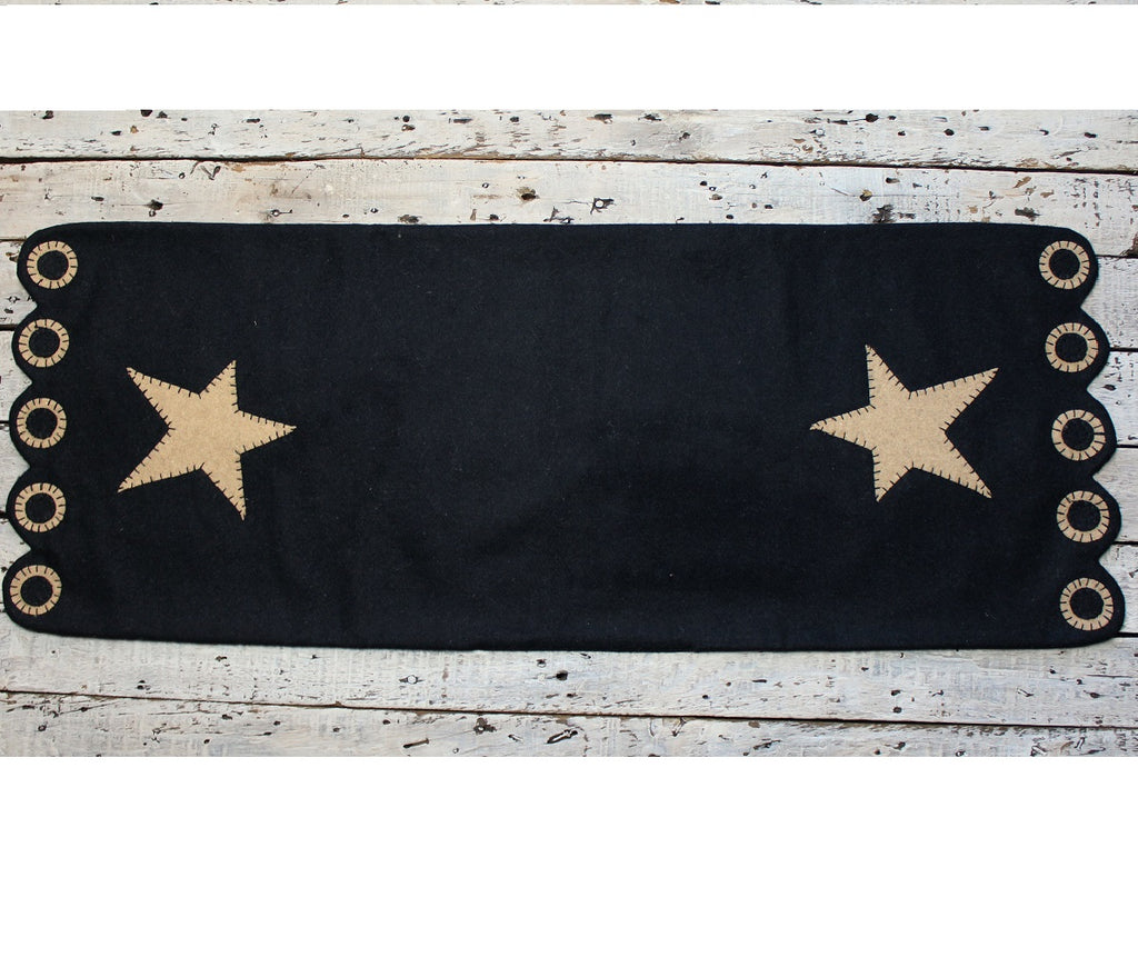 Black & Tan Star Table Runner - Interiors by Elizabeth