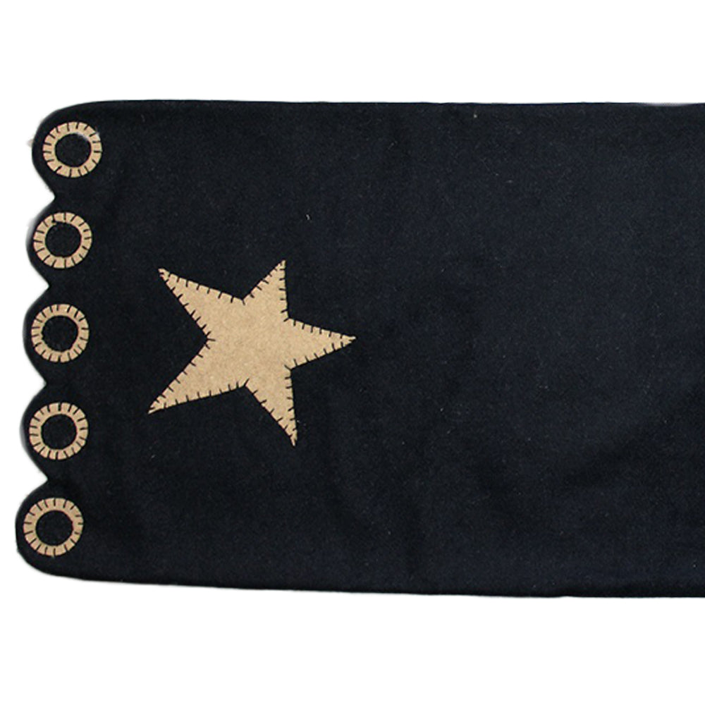 Black & Tan Star Table Runner TR570011