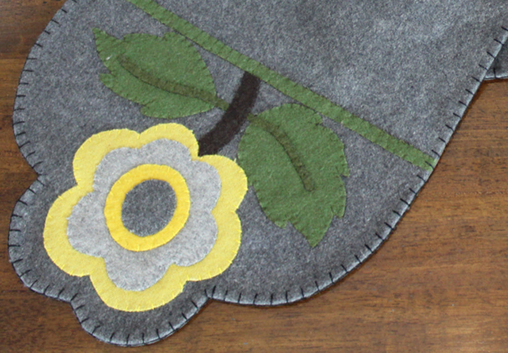 Yellow Flower Gray Table Runner 45 In TRGP1013