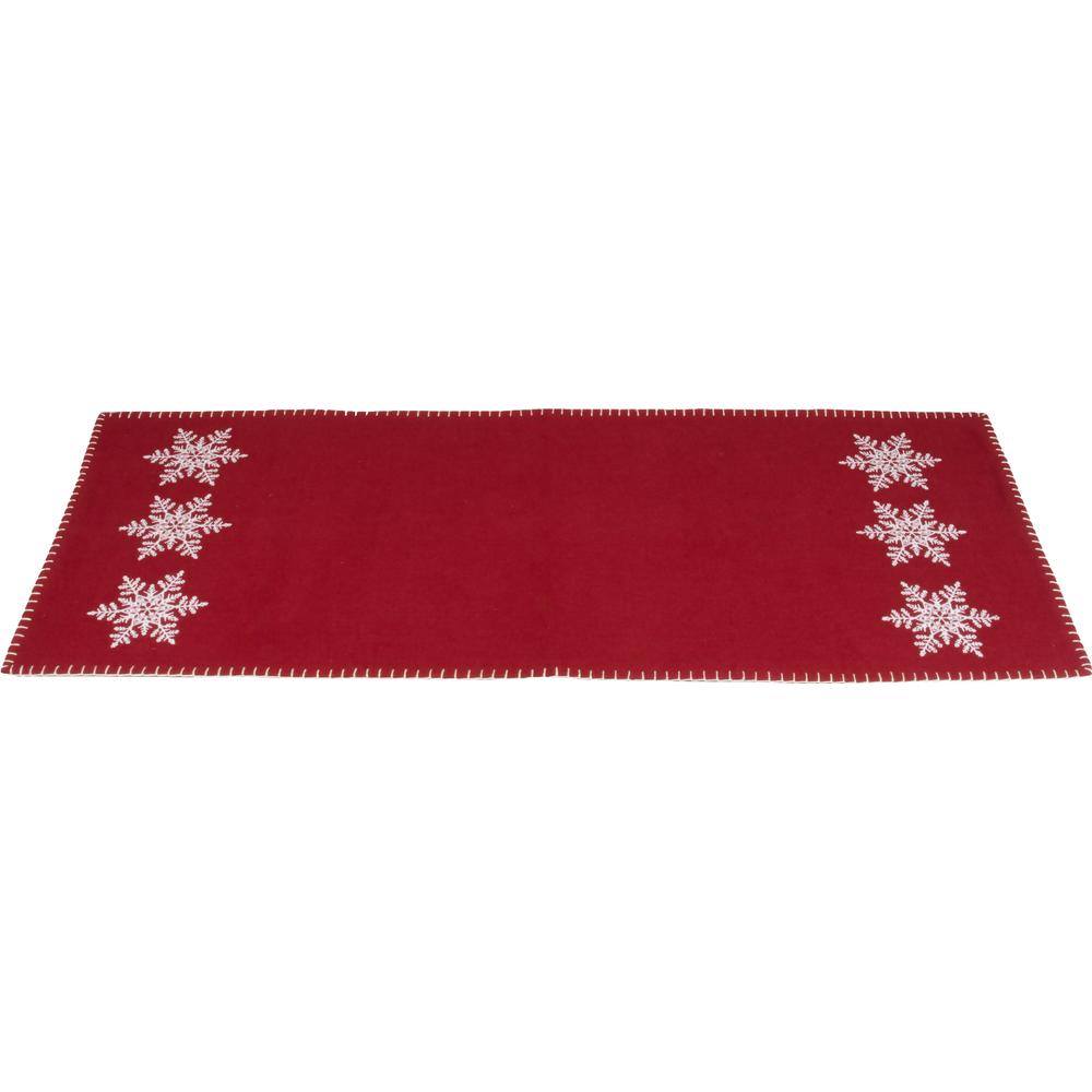 Snowflake Barn Red Table Runner - Interiors by Elizabeth