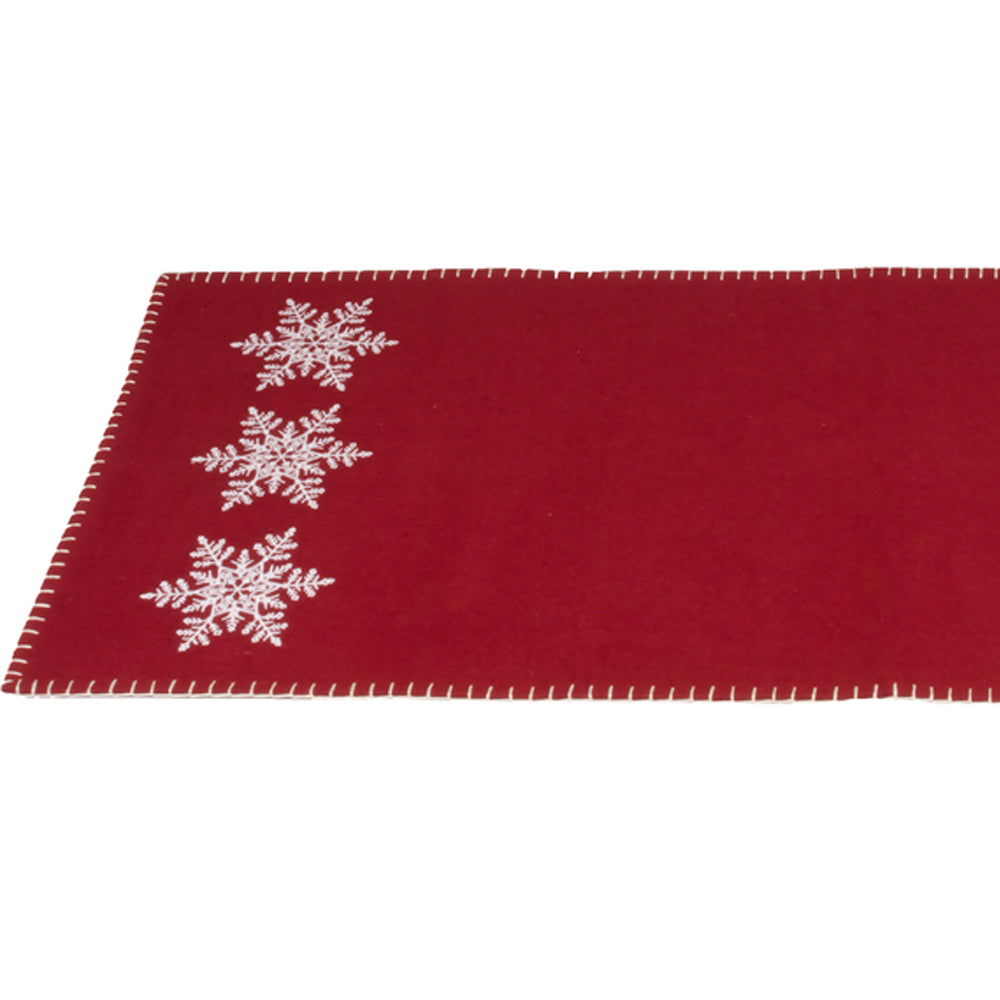 Snowflake Barn Red Table Runner TRRE0073