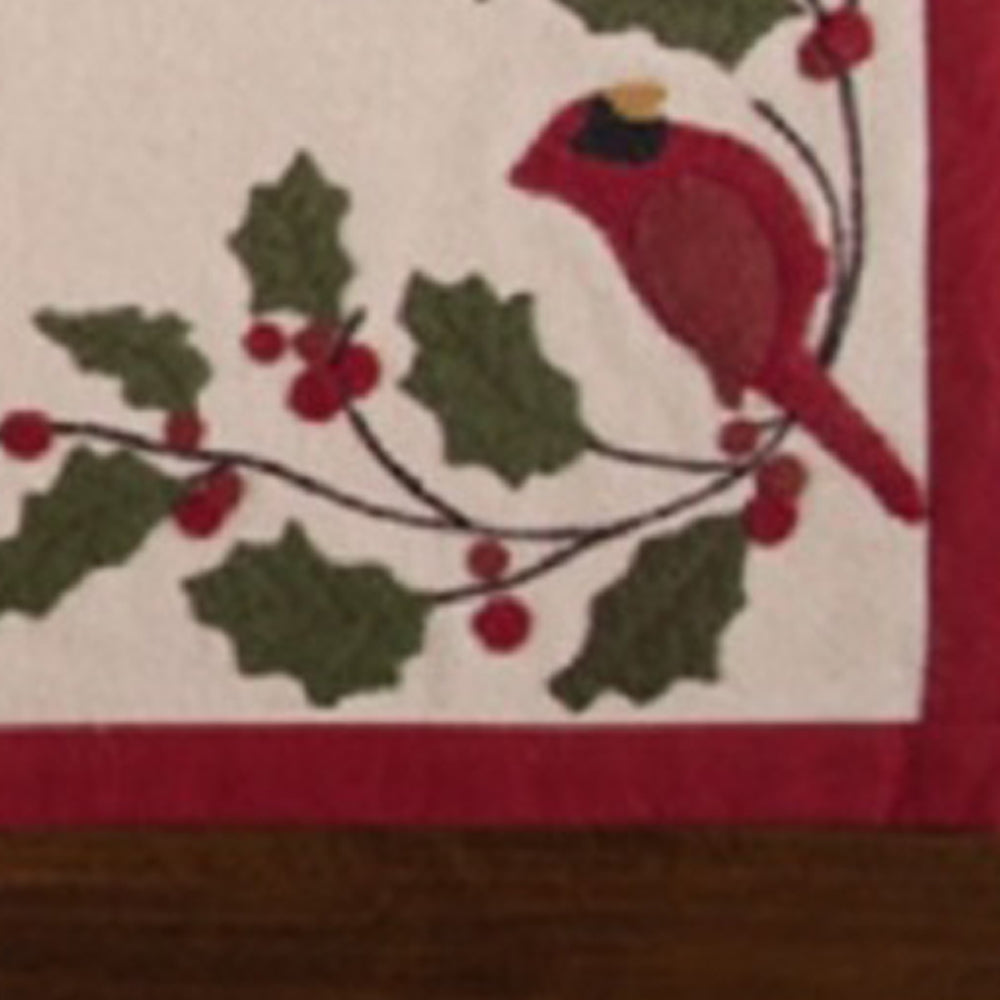 Cardinal Holly Felt Table Runner TRRE0333