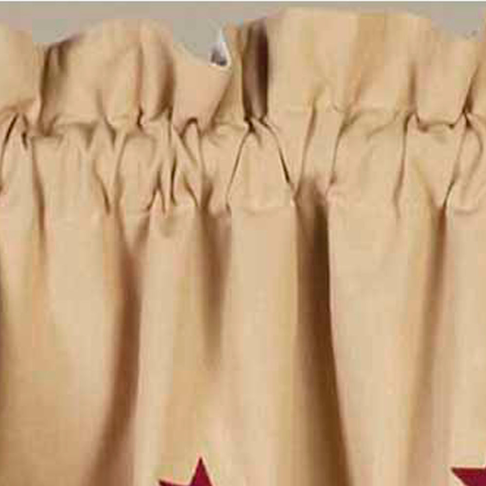 Nutmeg Barn Red Nutmeg W/ Barn Red Star Fairfield Valance Lined VF030017