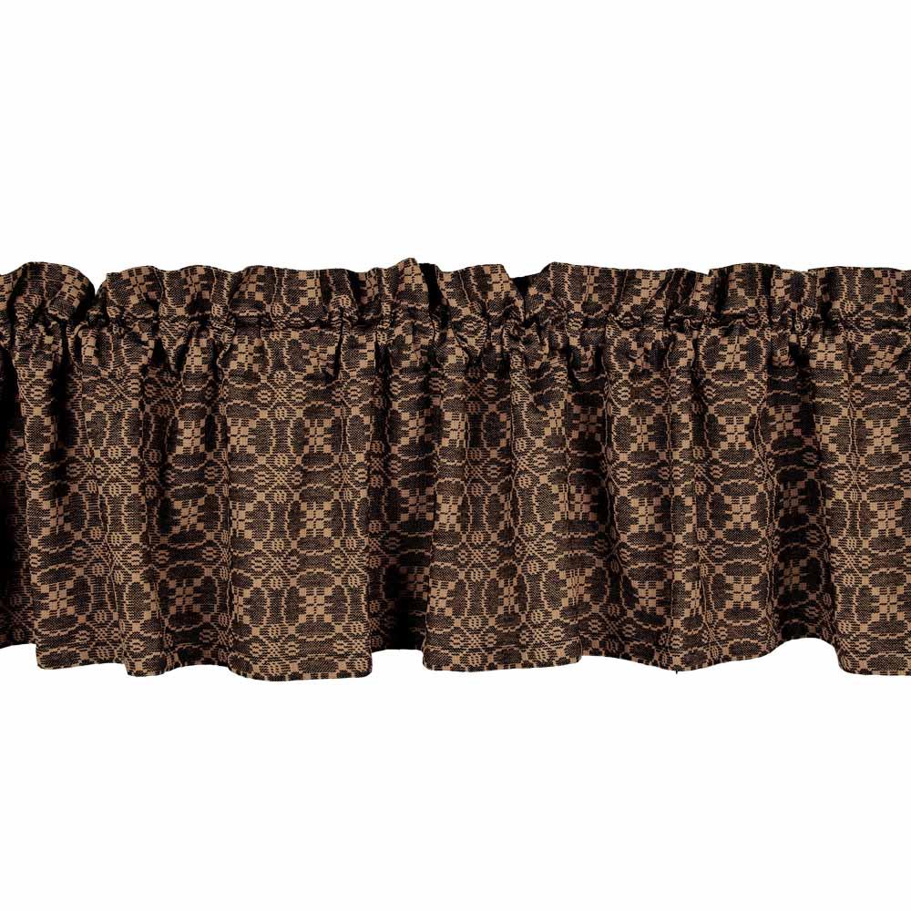 Black-Tan Marshfield Jacquard Valance - Lined - Interiors by Elizabeth