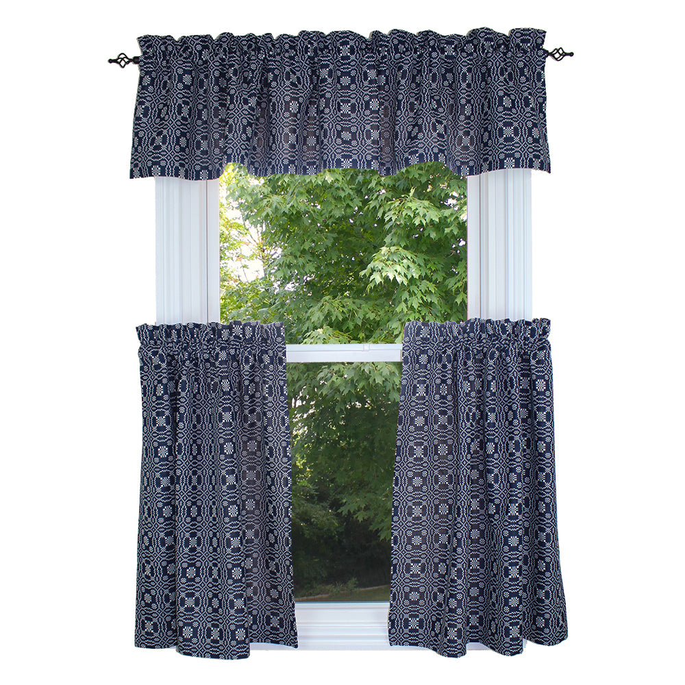 Lover's Knot Indigo Valance - Interiors by Elizabeth