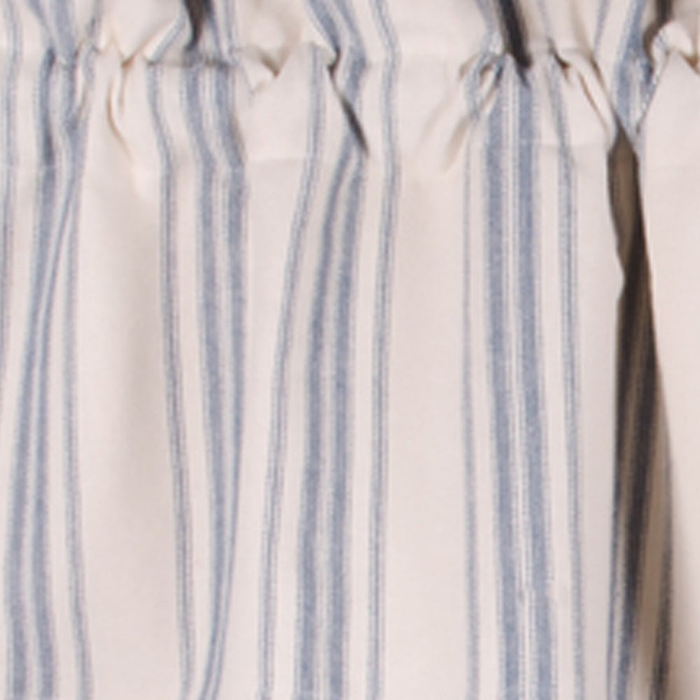 Colonial Blue Cream Grain Sack Stripe Valance Lined VL165014