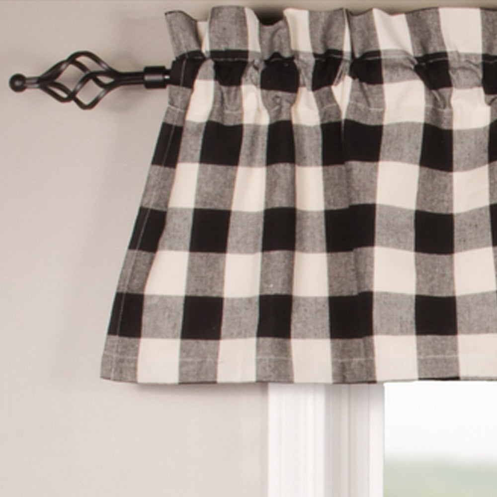 Black Buttermilk Buffalo Check Valance Lined VL510011