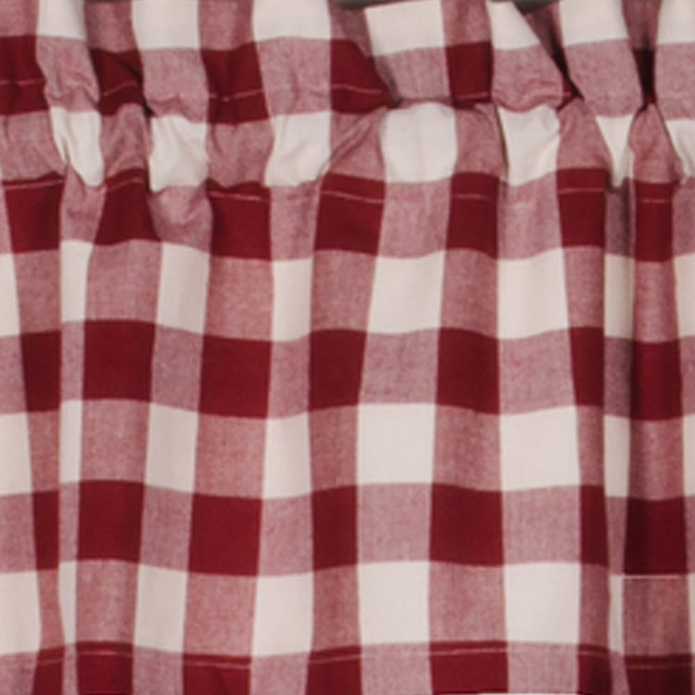 Barn Red Buttermilk Buffalo Check Valance Lined VL510017