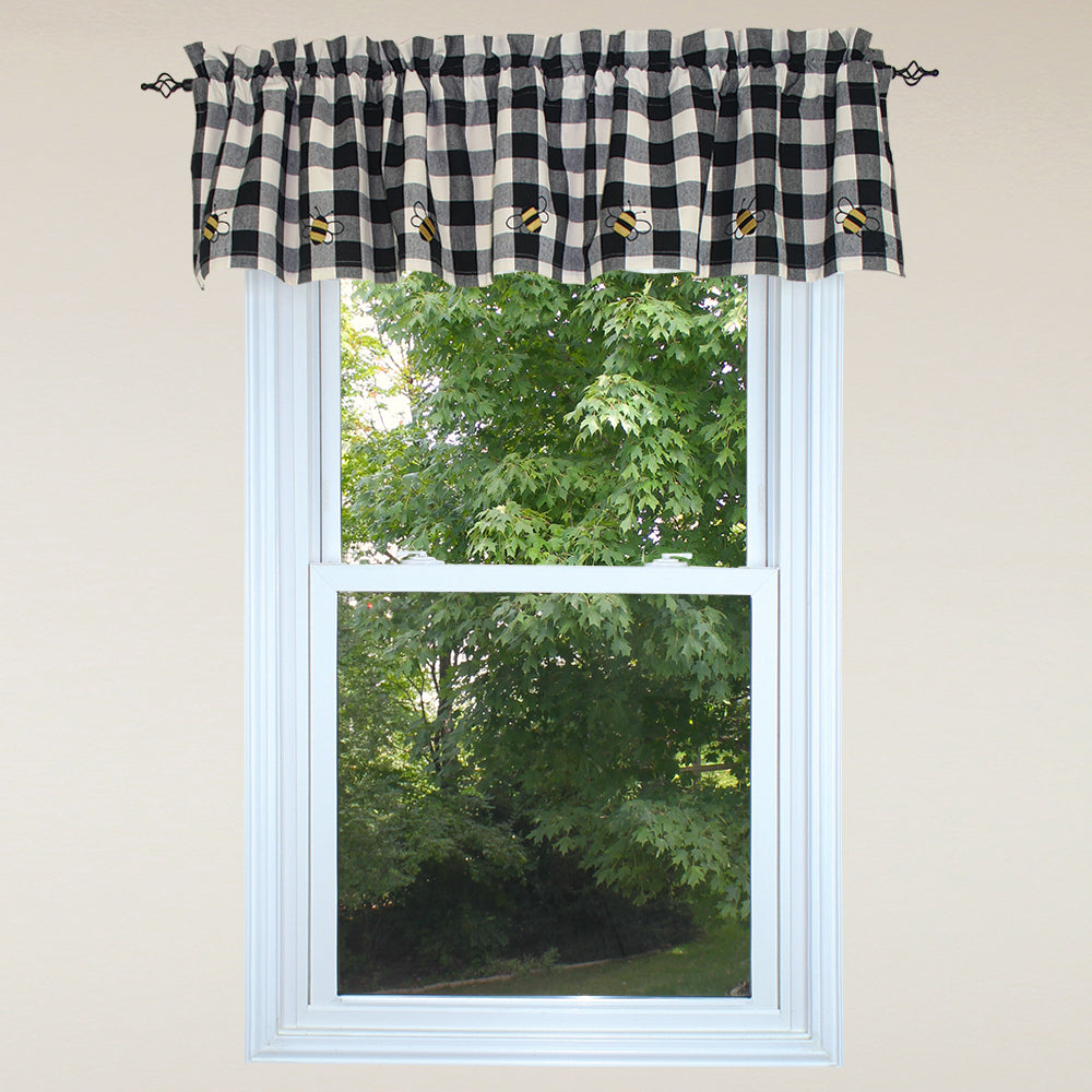 Bee Buffalo Check Valance Valance - Interiors by Elizabeth